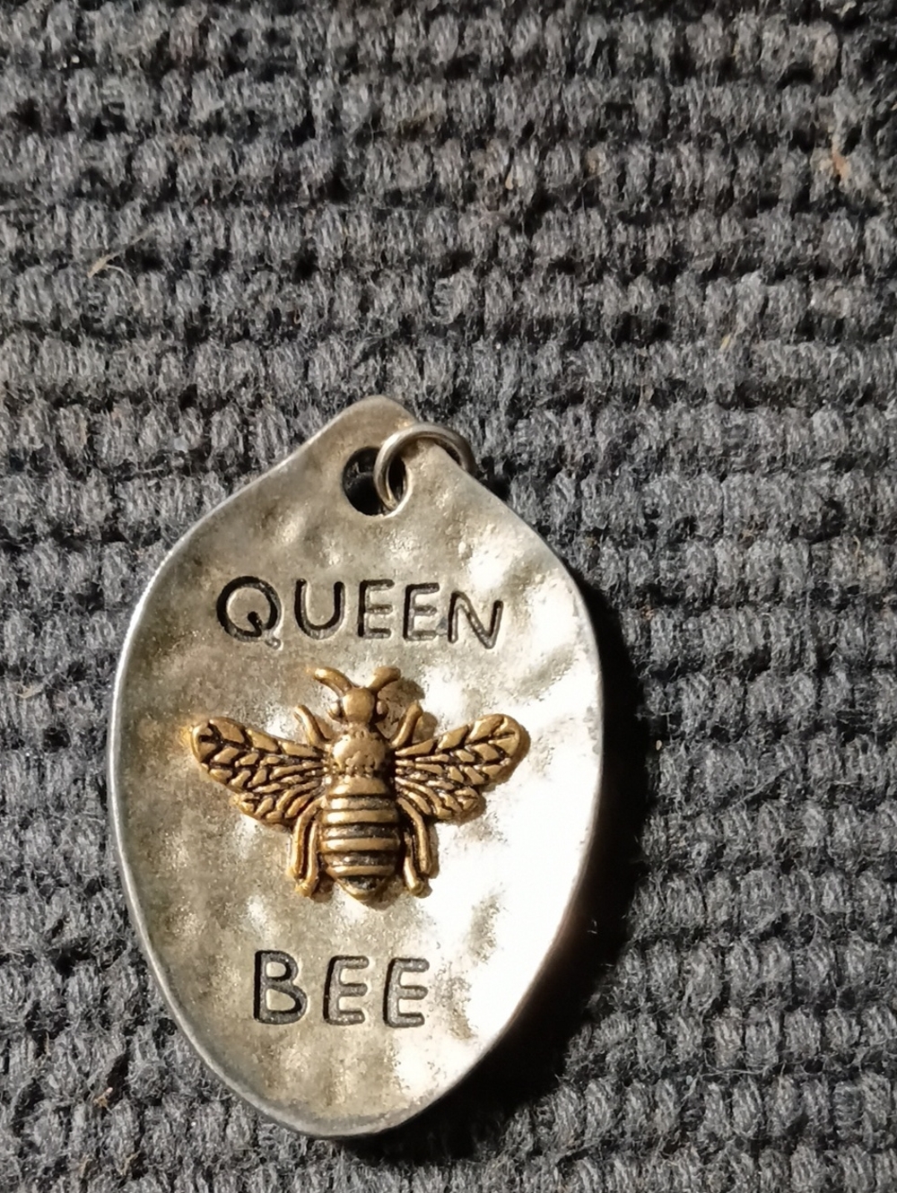 Queen Bee Pendant Necklace Silver and Gold Tone